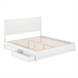 Pemberly Row King Platform Bed with Footboard and Drawers in White