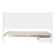 Pemberly Row King Platform Bed with Footboard and Drawers in White