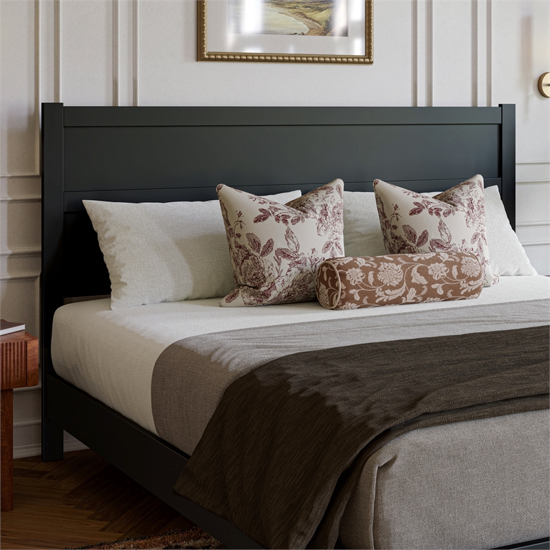 Pemberly Row King Platform Bed with Footboard and Drawers in Black
