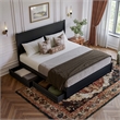 Pemberly Row King Platform Bed with Footboard and Drawers in Black