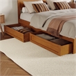 Pemberly Row King Platform Bed with Footboard and Drawers in Light Toffee