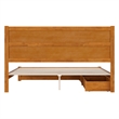 Pemberly Row King Platform Bed with Footboard and Drawers in Light Toffee