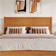 Pemberly Row King Platform Bed with Footboard and Drawers in Light Toffee