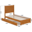 Pemberly Row Twin XL Platform Bed with Footboard and Trundle in Light Toffee