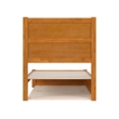 Pemberly Row Twin XL Platform Bed with Footboard and Trundle in Light Toffee