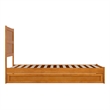 Pemberly Row Twin XL Platform Bed with Footboard and Trundle in Light Toffee