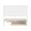 Pemberly Row Full Platform Bed with Footboard and Twin Trundle in White