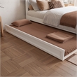 Pemberly Row Full Platform Bed with Footboard and Twin Trundle in White