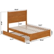 Pemberly Row Full Platform Bed with Footboard and Twin Trundle in Light Toffee