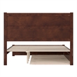 Pemberly Row Queen Platform Bed with Footboard and Twin XL Trundle in Walnut