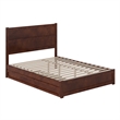 Pemberly Row Queen Platform Bed with Footboard and Twin XL Trundle in Walnut