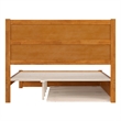 Pemberly Row Queen Platform Bed with Footboard & Twin XL Trundle in Light Toffee