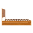 Pemberly Row Queen Platform Bed with Footboard & Twin XL Trundle in Light Toffee
