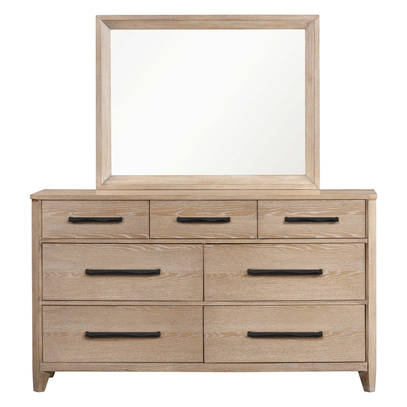 Pemberly Row Queen Bed with 2 Nightstands and Dresser with Mirror