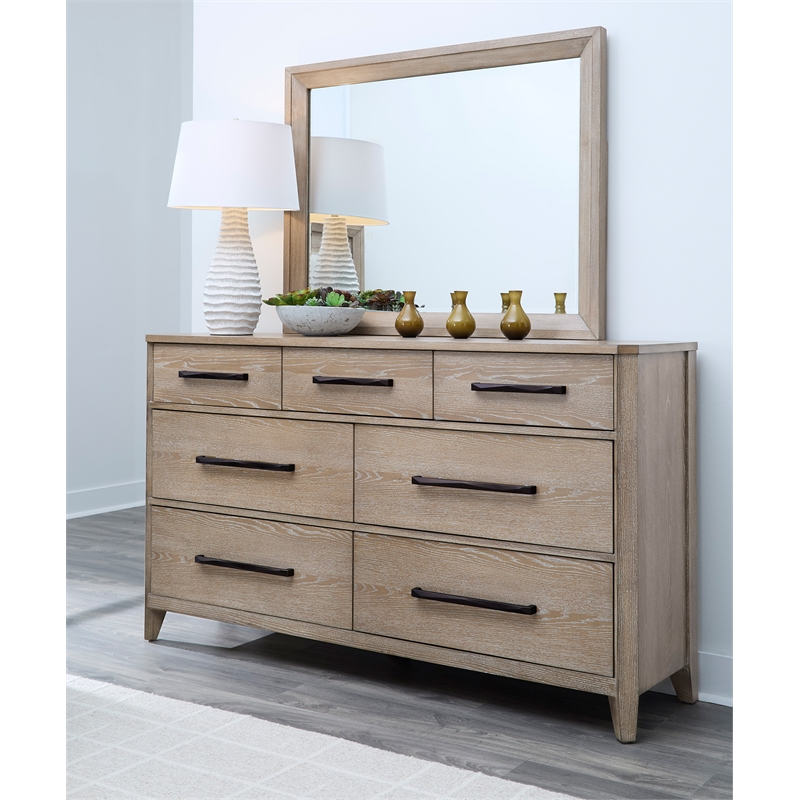Pemberly Row Queen Bed with 2 Nightstands and Dresser with Mirror