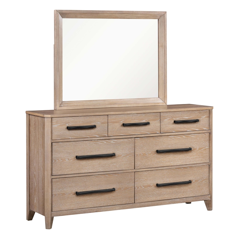 Pemberly Row Queen Bed with 2 Nightstands Dresser Mirror and Chest