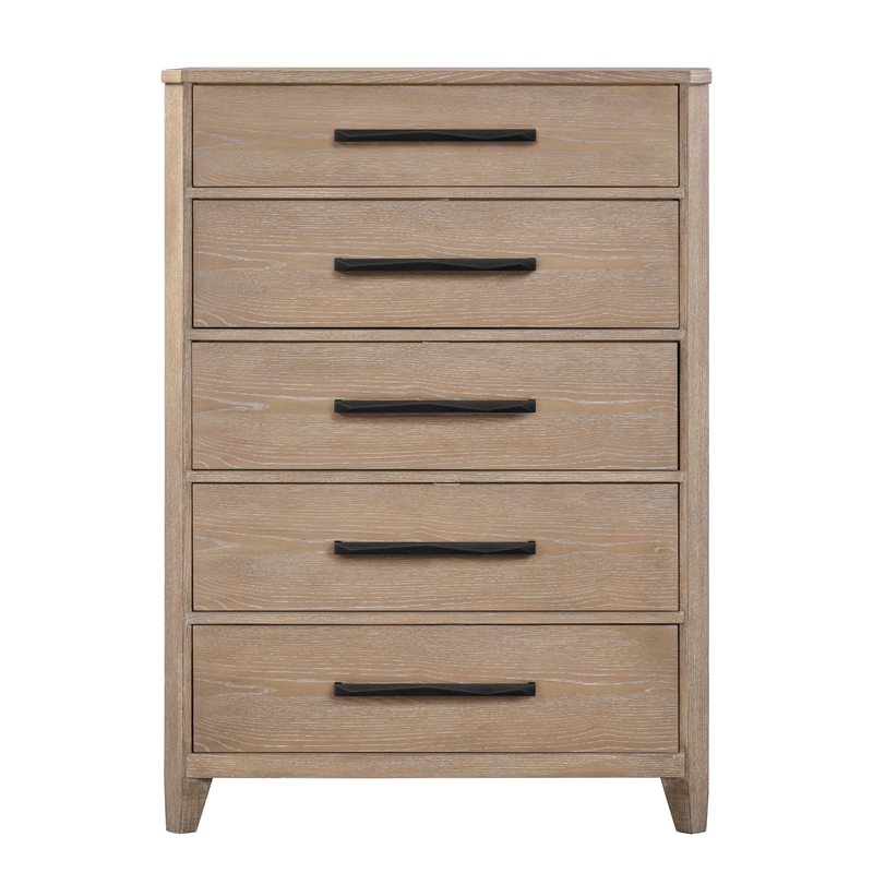 Pemberly Row Queen Bed with 2 Nightstands Dresser Mirror and Chest