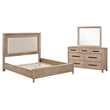 Pemberly Row Queen Bed with Dresser and Mirror in Light Toffee