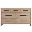 Pemberly Row Queen Bed with Dresser and Mirror in Light Toffee