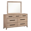 Pemberly Row Queen Bed with Dresser and Mirror in Light Toffee