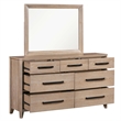Pemberly Row Queen Bed with Dresser and Mirror in Light Toffee