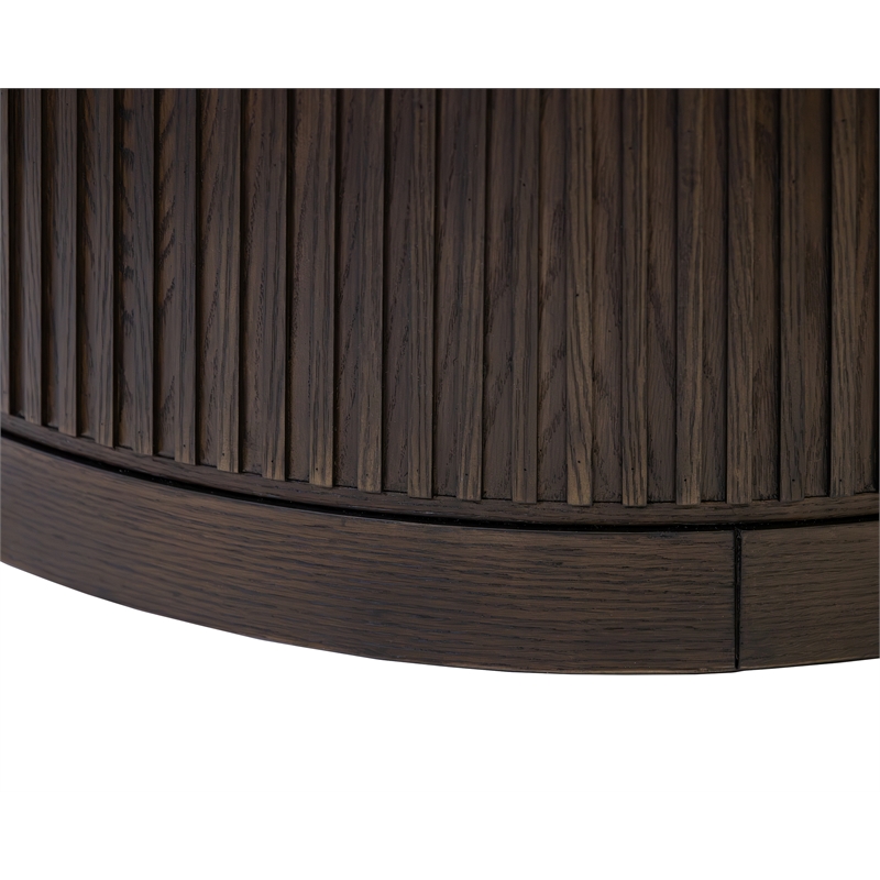 Pemberly Row Modern Solid Wood Round Cocktail Table in Brown
