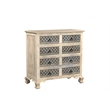 Pemberly Row White and Black Solid Wood 8 Drawer Chest with Carved Drawers