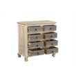 Pemberly Row White and Black Solid Wood 8 Drawer Chest with Carved Drawers