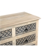 Pemberly Row White and Black Solid Wood 8 Drawer Chest with Carved Drawers