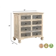 Pemberly Row White and Black Solid Wood 8 Drawer Chest with Carved Drawers