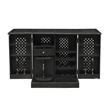 Pemberly Row Expandable Solid Mango Wood Bar Cabinet with Stemware Rack