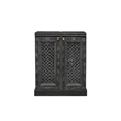 Pemberly Row Expandable Solid Mango Wood Bar Cabinet with Stemware Rack