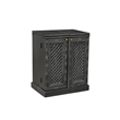 Pemberly Row Expandable Solid Mango Wood Bar Cabinet with Stemware Rack