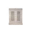 Pemberly Row Expandable Solid Mango Wood Bar Cabinet with Stemware Rack