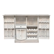 Pemberly Row Expandable Solid Mango Wood Bar Cabinet with Stemware Rack