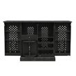 Pemberly Row Expandable Solid Mango Wood Bar Cabinet with Stemware Rack