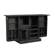 Pemberly Row Expandable Solid Mango Wood Bar Cabinet with Stemware Rack