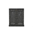 Pemberly Row Expandable Solid Mango Wood Bar Cabinet with Stemware Rack