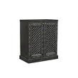 Pemberly Row Expandable Solid Mango Wood Bar Cabinet with Stemware Rack