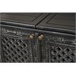 Pemberly Row Expandable Solid Mango Wood Bar Cabinet with Stemware Rack