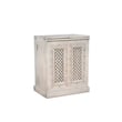 Pemberly Row Expandable Solid Mango Wood Bar Cabinet with Stemware Rack