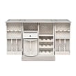 Pemberly Row Expandable Solid Mango Wood Bar Cabinet with Stemware Rack
