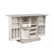 Pemberly Row Expandable Solid Mango Wood Bar Cabinet with Stemware Rack