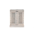 Pemberly Row Expandable Solid Mango Wood Bar Cabinet with Stemware Rack