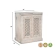 Pemberly Row Expandable Solid Mango Wood Bar Cabinet with Stemware Rack