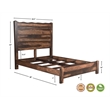Pemberly Row Brown Live Edge Solid Wood Sheesham 5-Piece Queen Bedroom Set