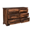 Pemberly Row Brown Live Edge Solid Wood Sheesham 5-Piece Queen Bedroom Set