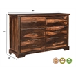 Pemberly Row Brown Live Edge Solid Wood Sheesham 5-Piece Queen Bedroom Set