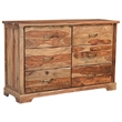 Pemberly Row Brown Live Edge Solid Wood Sheesham 5-Piece Queen Bedroom Set