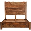 Pemberly Row Brown Live Edge Solid Wood Sheesham 5-Piece Queen Bedroom Set